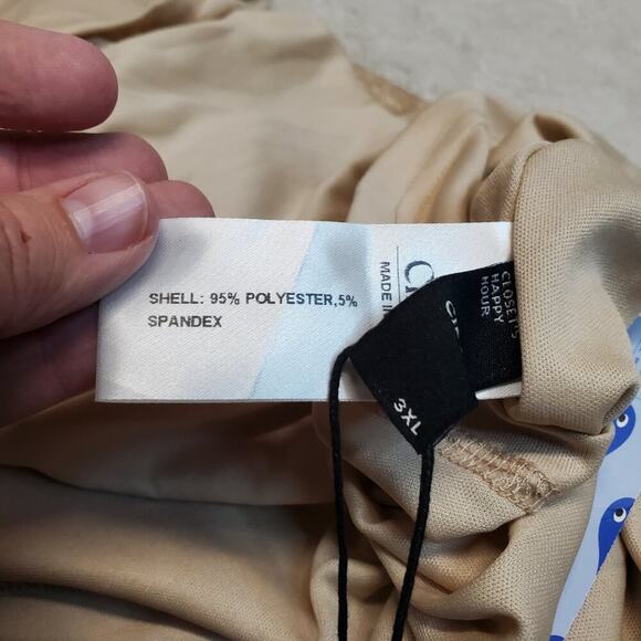 NWT Cider Beige Velvet Sequin Flowers Romantic Spring Strapless Mini Dress 3XL - Picture 16 of 16